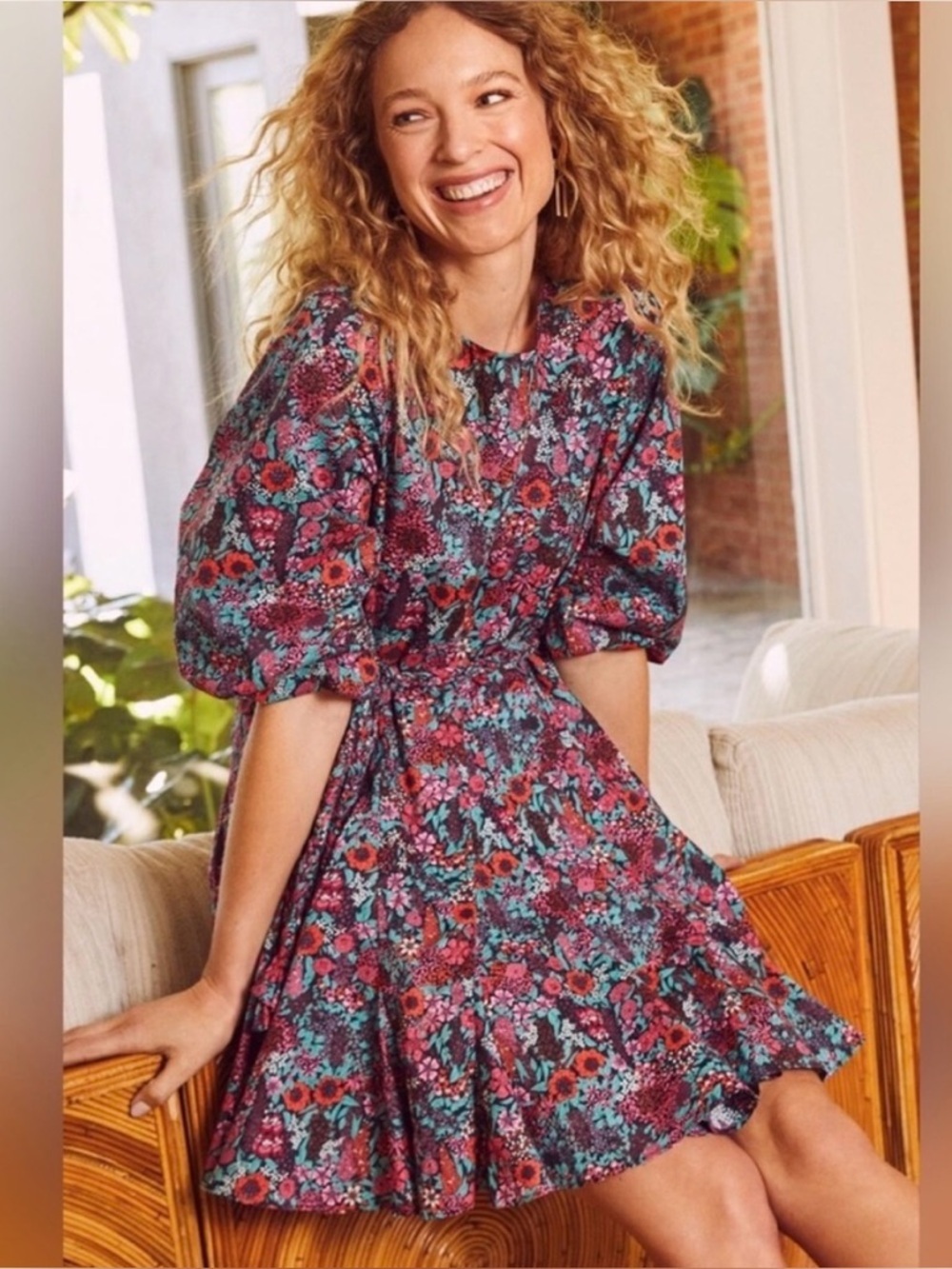Evereve Sutton 100% Cotton Fit and Flare Floral Dress